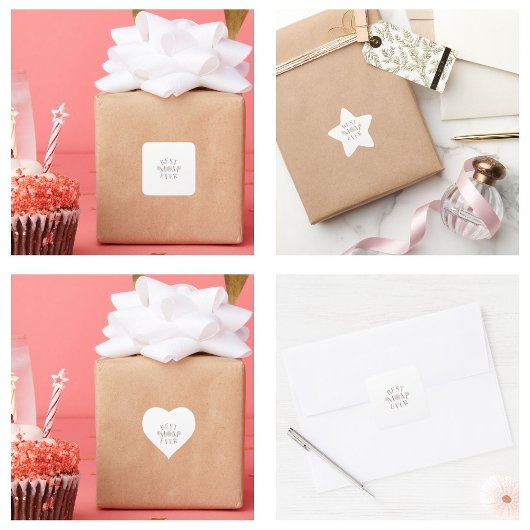 Roze Bloemen Beste Mam Ooit Vierkante Sticker