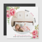 Roze bloemen Beste mama ooit Moederdag foto (Voorkant / Achterkant)