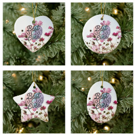 Roze Bloemen Beste Moeder Ooit Gelukkige Moederdag Keramisch Ornament