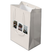 Roze Bloemen Beste Vrienden Foto Verjaardag Medium Cadeauzakje (Achterkant Gekanteld)