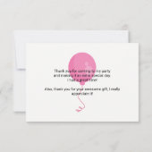 Roze bloemen bevestigen de Bedankt van het flinke  Kaart (Achterkant)