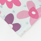 Roze bloemen bevestigen het griepachtige patroon o fleece deken (Hoek)