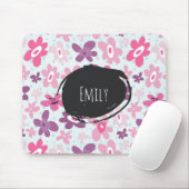 Roze bloemen bevestigen het griepachtige patroon o muismat (Met muis)