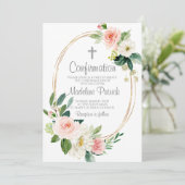 Roze Bloemen Bevestiging Kaart (Staand voorkant)