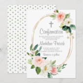 Roze Bloemen Bevestiging Kaart (Voorkant / Achterkant)