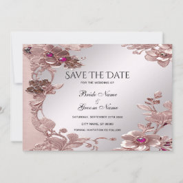 Roze Bloemen Bewaar de datum Save The Date