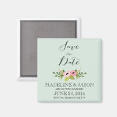 Roze Bloemen Bewaar de datummagneet Magneet (Voorkant / Achterkant)