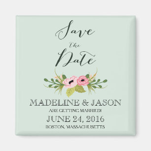 Roze Bloemen Bewaar de datummagneet Magneet