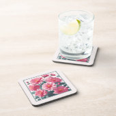 Roze Bloemen Bier Onderzetter (Rechterzijde)