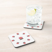 Roze bloemen bier onderzetter (Rechterzijde)