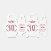 Roze bloemen Big 10th Birthday Girl Green Foliage Bedankdoosjes (Uitgevouwen)