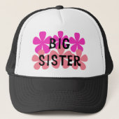 Roze bloemen Big Sister Trucker Pet (Voorkant)