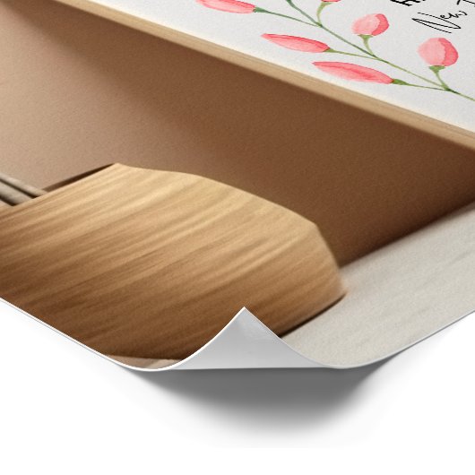 Roze Bloemen Bijbel Verse Gebaseerd op Lamentaties Poster (Hoek)