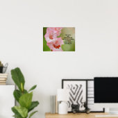  Roze Bloemen Bijbel Verse Gebed Art Poster (Thuiskantoor)