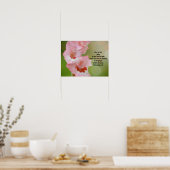 Roze Bloemen Bijbel Verse Gebed Art Poster (Keuken)