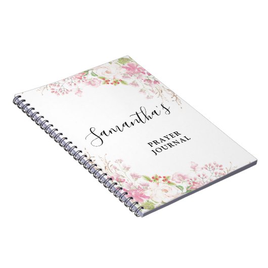 Roze Bloemen Bijbel Verse Journal Notitieboek (Rechterzijde)