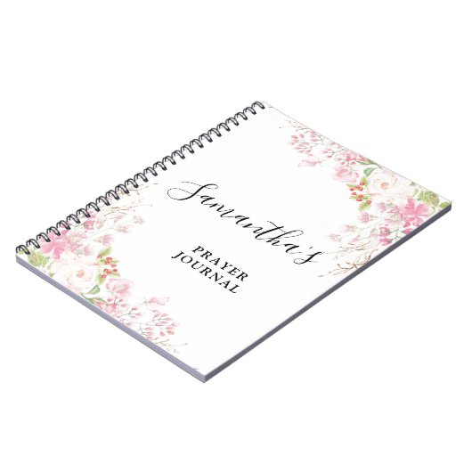 Roze Bloemen Bijbel Verse Journal Notitieboek (Linkerzijde)