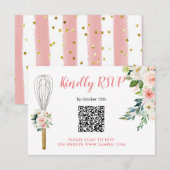 Roze Bloemen Binnenkort worden weggeslingerd RSVP- Bedankkaart (Voorkant / Achterkant)