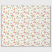Roze bloemen Birthday Cadeaupapier (Vlak)