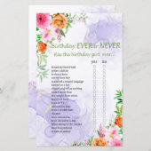 Roze bloemen, Birthday Ever of Nooit Game (Voorkant / Achterkant)