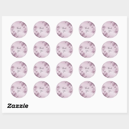 Roze Bloemen Blad Sticker (Vel)