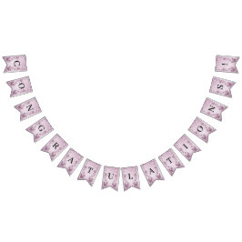 Roze Bloemen Bladeren Bunting Vlag Vlaggetjes