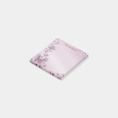 Roze Bloemen Bladzijde Post it Notes (Schuin)