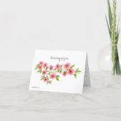 Roze bloemen blanco notitiekaart (Voorkant)