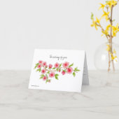 Roze bloemen blanco notitiekaart (Gele Bloem)