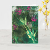 Roze bloemen blanco wenskaart kaart (Gele Bloem)