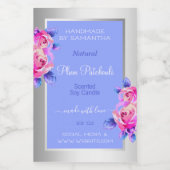 Roze bloemen Blauwe Etiket Kaarten Schoonheid & Ro (Enkel label)