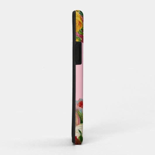roze bloemen blauwe vogel personaliseren Case-Mate iPhone case (Achterkant/rechts)