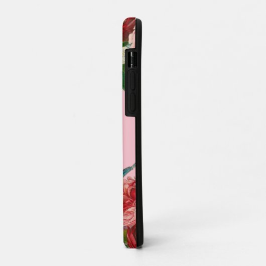 roze bloemen blauwe vogel personaliseren Case-Mate iPhone case (Achterkant/links)