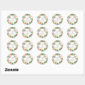 Roze Bloemen Blauwgroen Groene Sappige Cactus Brui Ronde Sticker (Vel)