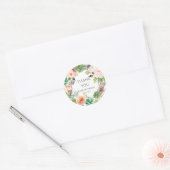 Roze Bloemen Blauwgroen Groene Sappige Cactus Brui Ronde Sticker (Envelop)