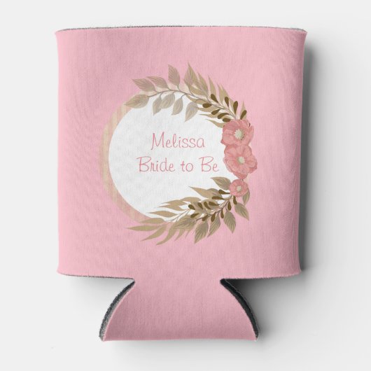  roze bloemen blikjeskoeler (Voorkant)