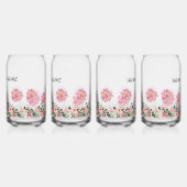 Roze bloemen blikvorm glas (Links)