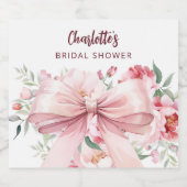 Roze bloemen bloeien Bruiloft Feest Sparkling Wijnetiket (Enkel label)