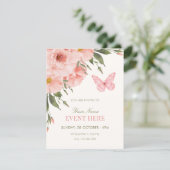 Roze bloemen bloeien  kaart (Staand voorkant)