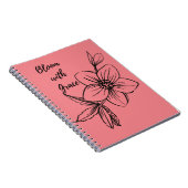 Roze Bloemen Bloeien met Grace Notitieboek (Rechterzijde)