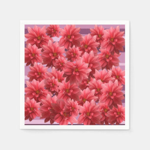 Roze bloemen bloeien servet