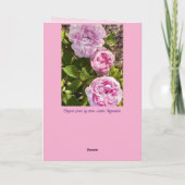 Roze Bloemen Bloem Rozen Moederdag Kaart (Achterkant)