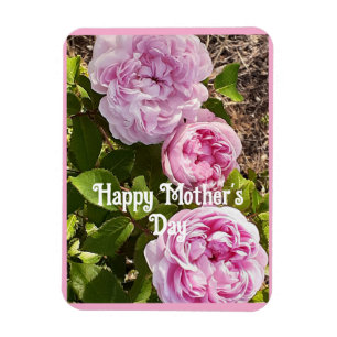 Roze Bloemen Bloem Rozen Moederdag Kaart Magneet