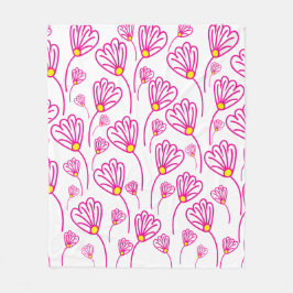 Roze Bloemen Bloemen Bloemen Bloemen Patroon Fleece Deken