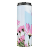 Roze Bloemen Bloemen Bloemen Moeder Naam Moederdag Thermosbeker (Achterkant)