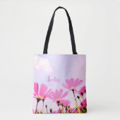 Roze Bloemen Bloemen Bloemen Moeder Naam Moederdag Tote Bag (Voorkant)