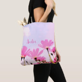 Roze Bloemen Bloemen Bloemen Moeder Naam Moederdag Tote Bag (Dichtbij)