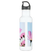 Roze Bloemen Bloemen Bloemen Moeder Naam Moederdag Waterfles (Achterkant)