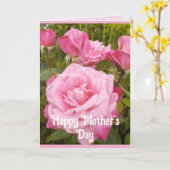 Roze Bloemen Bloemen Bloemen Roos Rozen Moederdag Kaart (Gele Bloem)