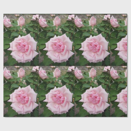 Roze bloemen bloemen bloemtuin Verpakking Cadeaupapier (Vlak)